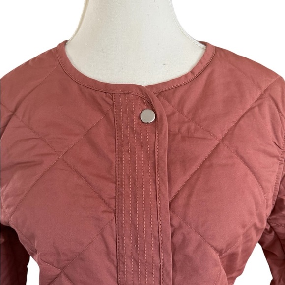 LOFT Pink Utility Jacket with Relaxed Fit and Collarless Neckline - Picture 5 of 7